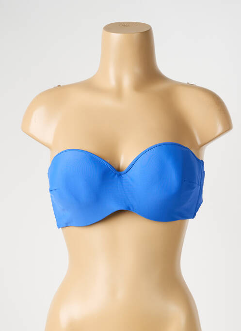 Haut de maillot de bain stretch haut bandeau bleu YSABEL MORA femme