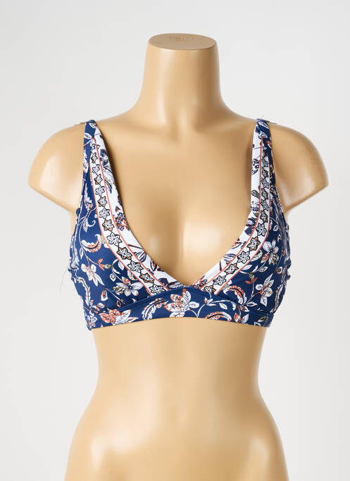 Haut de maillot de bain stretch haut soutien-gorge moulé bleu OLYMPIA femme