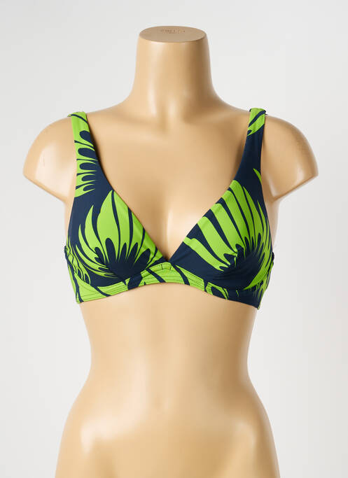 Haut de maillot de bain stretch haut soutien-gorge emboitant bleu SUNFLAIR femme