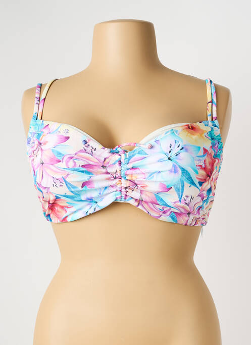 Haut de maillot de bain stretch haut soutien-gorge balconnet blanc YSABEL MORA femme