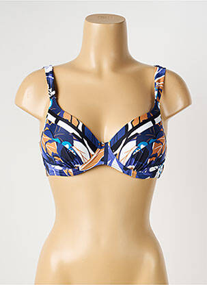 Haut de maillot de bain stretch haut soutien-gorge emboitant bleu OLYMPIA femme