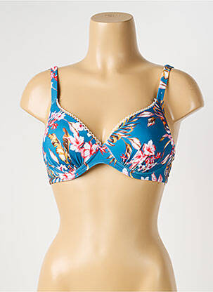 Haut de maillot de bain stretch haut soutien-gorge emboitant bleu OLYMPIA femme