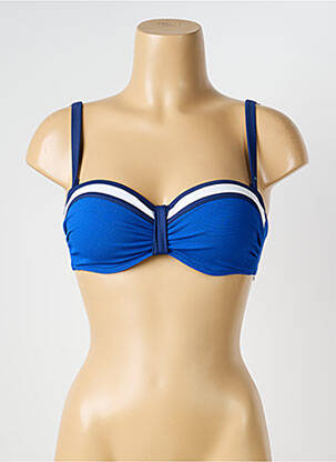 Haut de maillot de bain stretch haut soutien-gorge balconnet bleu OLYMPIA femme