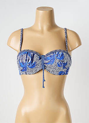 Haut de maillot de bain stretch haut soutien-gorge balconnet bleu OLYMPIA femme