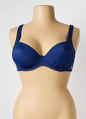 Haut de maillot de bain stretch haut soutien-gorge emboitant bleu OLYMPIA femme