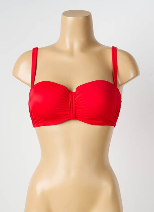 Haut de maillot de bain stretch haut soutien-gorge emboitant rouge OLYMPIA femme