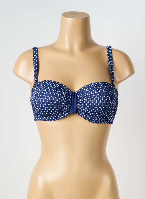Haut de maillot de bain stretch haut bandeau bleu OLYMPIA femme