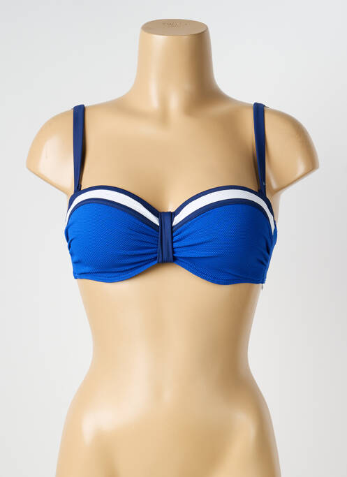 Haut de maillot de bain stretch haut soutien-gorge balconnet bleu OLYMPIA femme