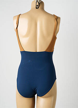 Maillot de bain 1 pièce effet matière satinée haut soutien-gorge moulé marron SUNFLAIR femme