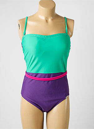 Maillot de bain 1 pièce bretelles élastiquées amovibles haut soutien-gorge moulé violet YSABEL MORA femme