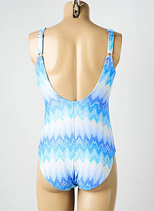 Maillot de bain 1 pièce effet matière satinée haut soutien-gorge moulé bleu OLYMPIA femme