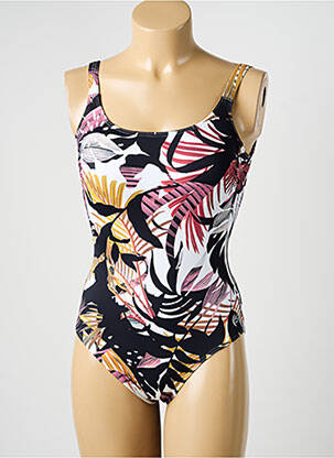 Maillot de bain 1 pièce effet matière satinée haut soutien-gorge moulé noir OLYMPIA femme