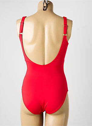 Maillot de bain 1 pièce effet matière satinée haut soutien-gorge moulé rouge SUNFLAIR femme