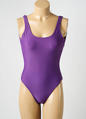 Maillot de bain 1 pièce effet matière satinée violet YSABEL MORA femme