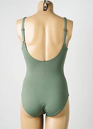 Maillot de bain 1 pièce effet matière satinée haut soutien-gorge balconnet vert SUNFLAIR femme