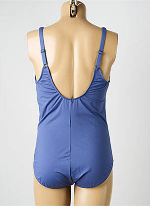 Maillot de bain 1 pièce effet matière satinée haut soutien-gorge balconnet bleu SUNFLAIR femme