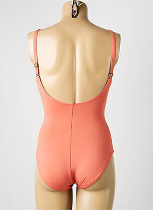 Maillot de bain 1 pièce effet matière satinée haut soutien-gorge balconnet orange SUNFLAIR femme