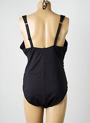 Maillot de bain 1 pièce effet matière satinée haut triangles noir ADMAS femme