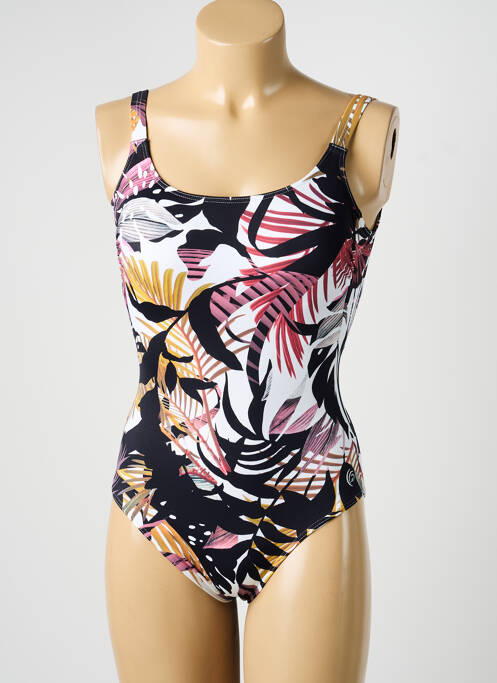 Maillot de bain 1 pièce effet matière satinée haut soutien-gorge moulé noir OLYMPIA femme