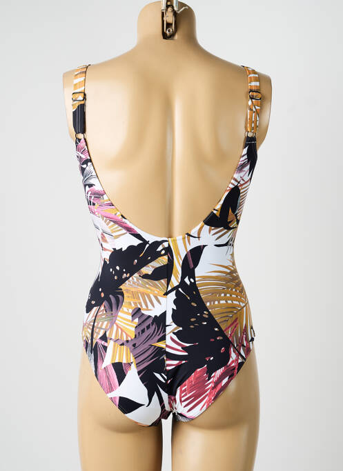 Maillot de bain 1 pièce effet matière satinée haut soutien-gorge moulé noir OLYMPIA femme