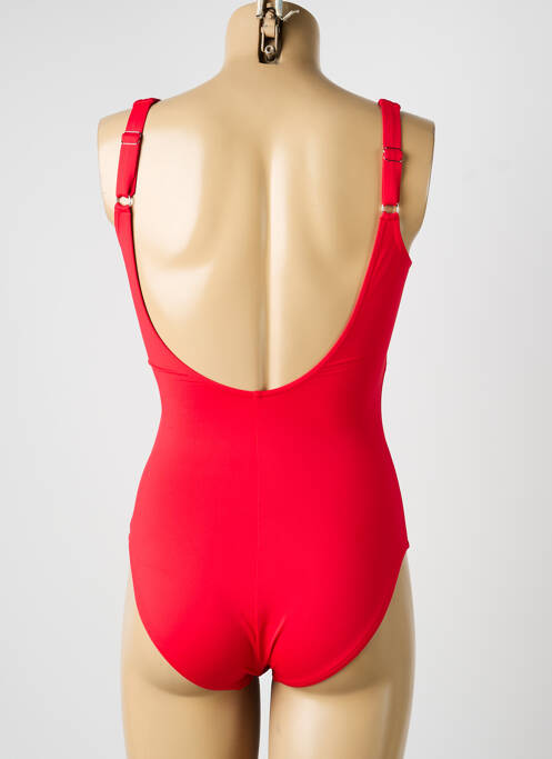 Maillot de bain 1 pièce effet matière satinée haut soutien-gorge moulé rouge SUNFLAIR femme