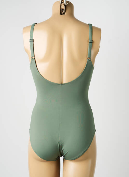Maillot de bain 1 pièce effet matière satinée haut soutien-gorge balconnet vert SUNFLAIR femme