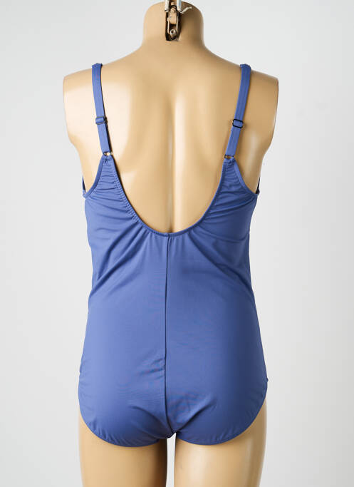Maillot de bain 1 pièce effet matière satinée haut soutien-gorge balconnet bleu SUNFLAIR femme