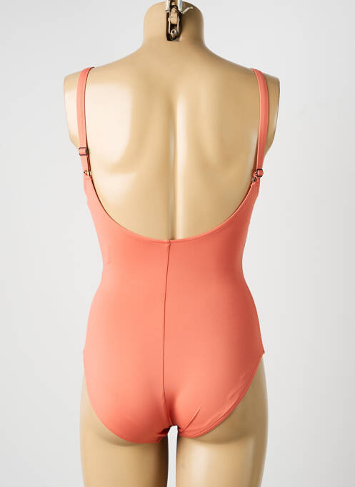 Maillot de bain 1 pièce effet matière satinée haut soutien-gorge balconnet orange SUNFLAIR femme