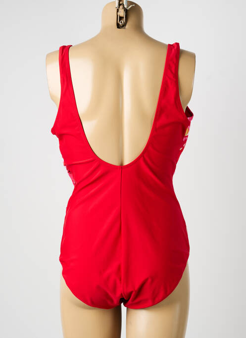 Maillot de bain 1 pièce effet matière satinée haut soutien-gorge moulé rouge YSABEL MORA femme
