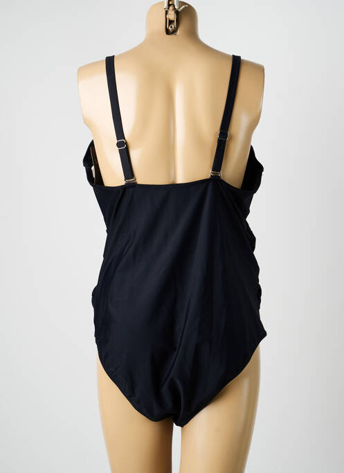 Maillot de bain 1 pièce effet matière satinée haut soutien-gorge moulé noir SASSA femme