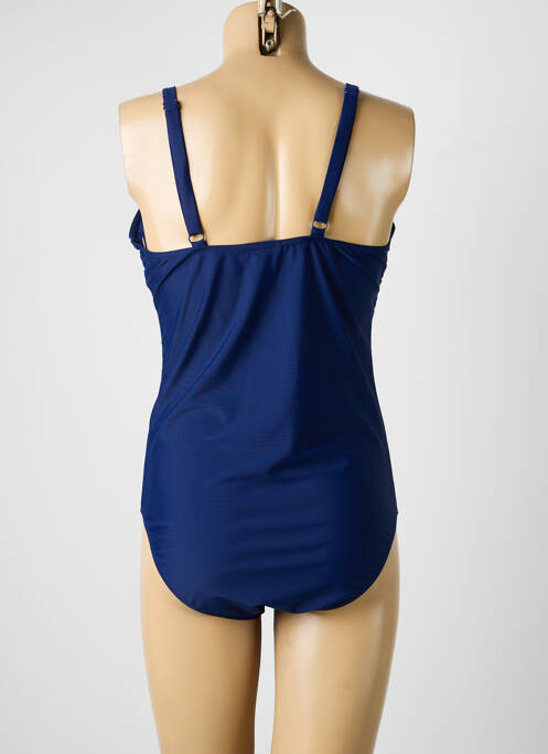 Maillot de bain 1 pièce effet matière satinée haut soutien-gorge avec mousse de rembourrage amovible bleu SASSA femme