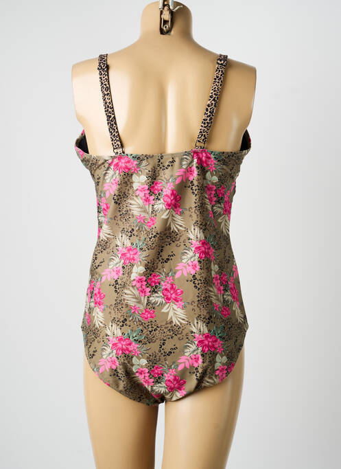 Maillot de bain 1 pièce effet matière satinée haut soutien-gorge avec mousse de rembourrage amovible vert SASSA femme