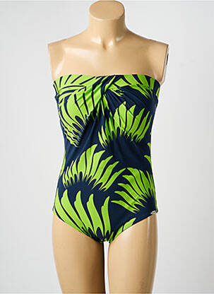 Maillot de bain 1 pièce imprimé fantaisie haut soutien-gorge moulé bleu SUNFLAIR femme