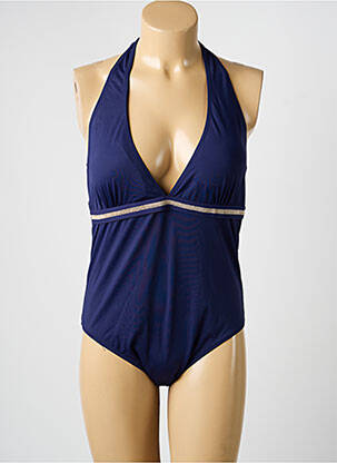 Maillot de bain 1 pièce stretch haut soutien-gorge moulé bleu ADMAS femme