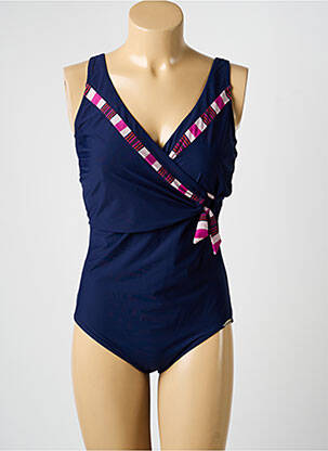 Maillot de bain 1 pièce stretch haut soutien-gorge moulé bleu SUNFLAIR femme
