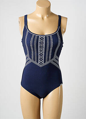 Maillot de bain 1 pièce imprimé fantaisie haut soutien-gorge moulé bleu SUNFLAIR femme