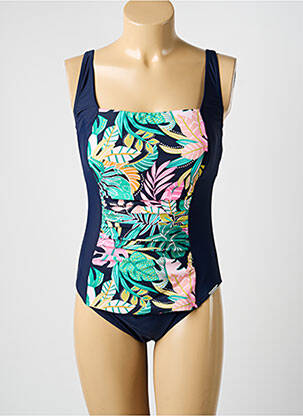 Maillot de bain 1 pièce imprimé fantaisie haut soutien-gorge moulé bleu SUNMARIN femme