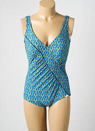 Maillot de bain 1 pièce imprimé fantaisie haut soutien-gorge moulé bleu SUNMARIN femme