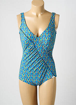 Maillot de bain 1 pièce imprimé fantaisie haut soutien-gorge moulé bleu SUNMARIN femme