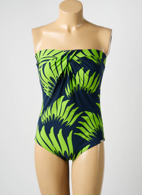 Maillot de bain 1 pièce imprimé fantaisie haut soutien-gorge moulé bleu SUNFLAIR femme