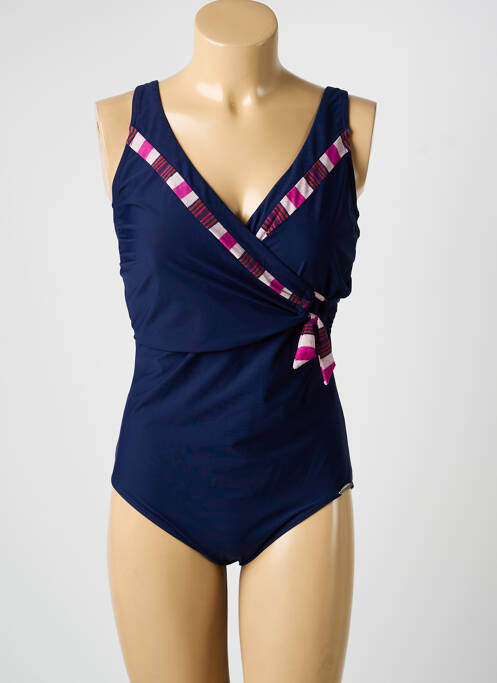 Maillot de bain 1 pièce stretch haut soutien-gorge moulé bleu SUNFLAIR femme