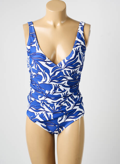 Maillot de bain 1 pièce imprimé fantaisie haut soutien-gorge moulé bleu ADMAS femme