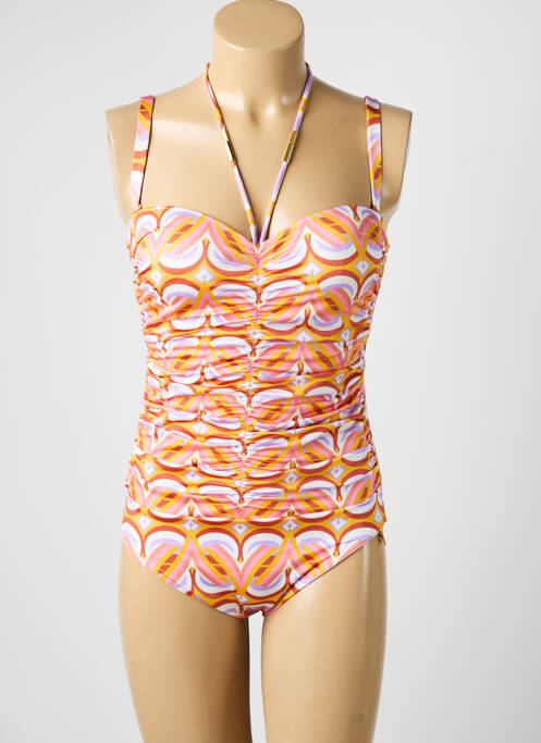 Maillot de bain 1 pièce imprimé fantaisie haut soutien-gorge balconnet orange OPERA femme