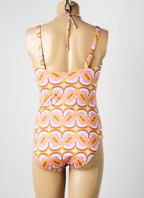 Maillot de bain 1 pièce imprimé fantaisie haut soutien-gorge balconnet orange OPERA femme