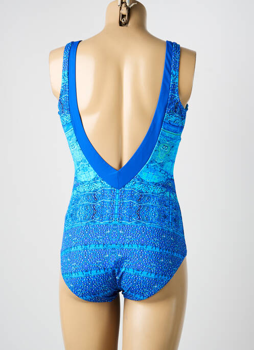 Maillot de bain 1 pièce imprimé fantaisie haut soutien-gorge moulé bleu SUNFLAIR femme