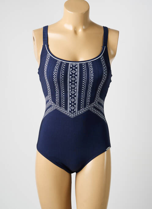 Maillot de bain 1 pièce imprimé fantaisie haut soutien-gorge moulé bleu SUNFLAIR femme