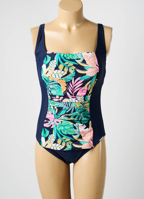 Maillot de bain 1 pièce imprimé fantaisie haut soutien-gorge moulé bleu SUNMARIN femme