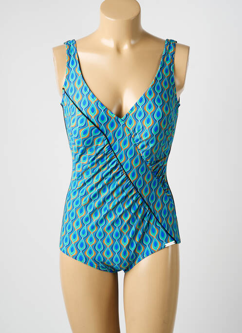 Maillot de bain 1 pièce imprimé fantaisie haut soutien-gorge moulé bleu SUNMARIN femme