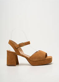 Sandales/nu pieds semi compensé talon de 7 à 9cm marron UNISA femme