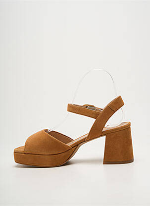 Sandales/nu pieds semi compensé talon de 7 à 9cm marron UNISA femme